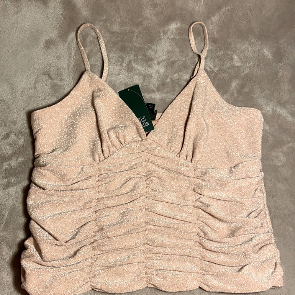 Shimmery ruffled crop top by wild fable